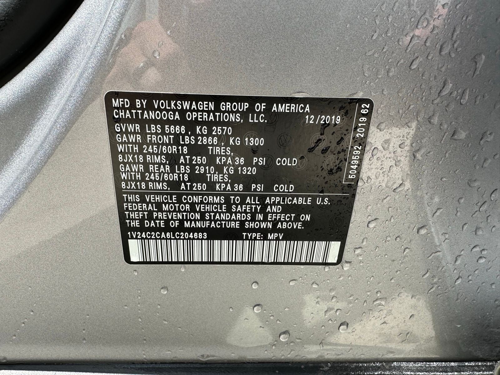 2020 Volkswagen Atlas Cross Sport 2.0T SE 4Motion