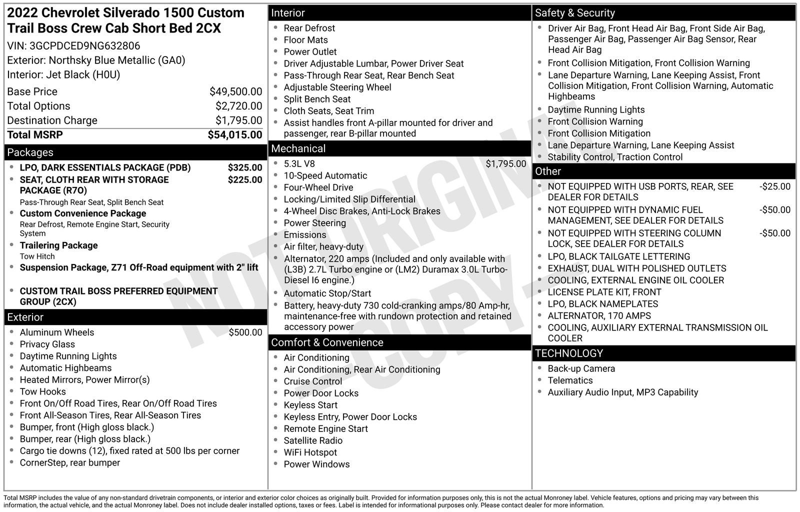 2022 Chevrolet Silverado 1500 Custom Trail Boss